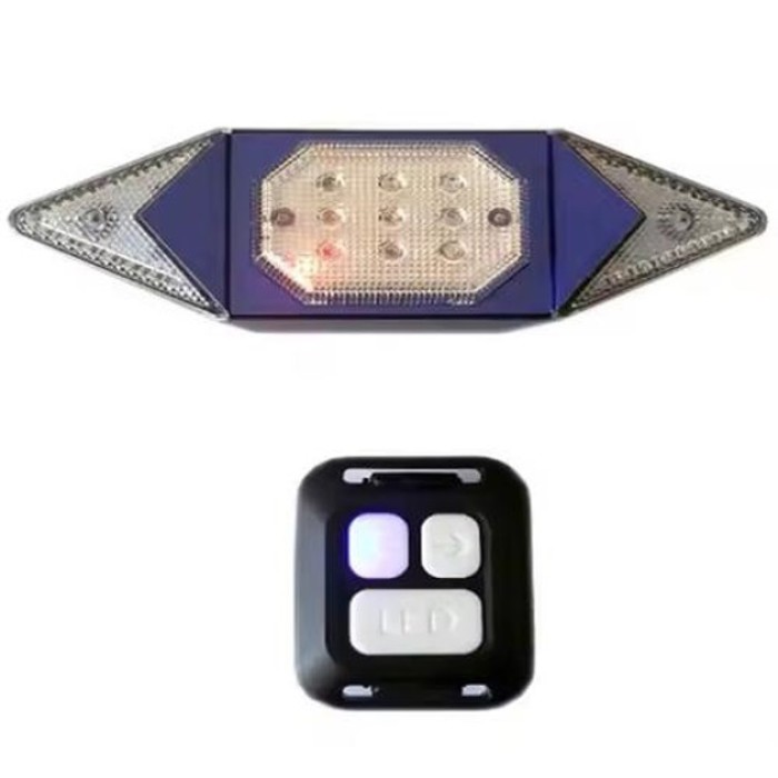 Велоліхтар LY-6700 із зазначенням поворотів (red+yellow+blue), waterproof, Миготливий велоліхтар
