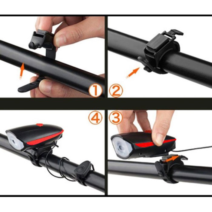 Велоліхтар з водозахистом, Ліхтар для переднього колеса велосипеда, Фара і мигалка для велосипеда HI-45