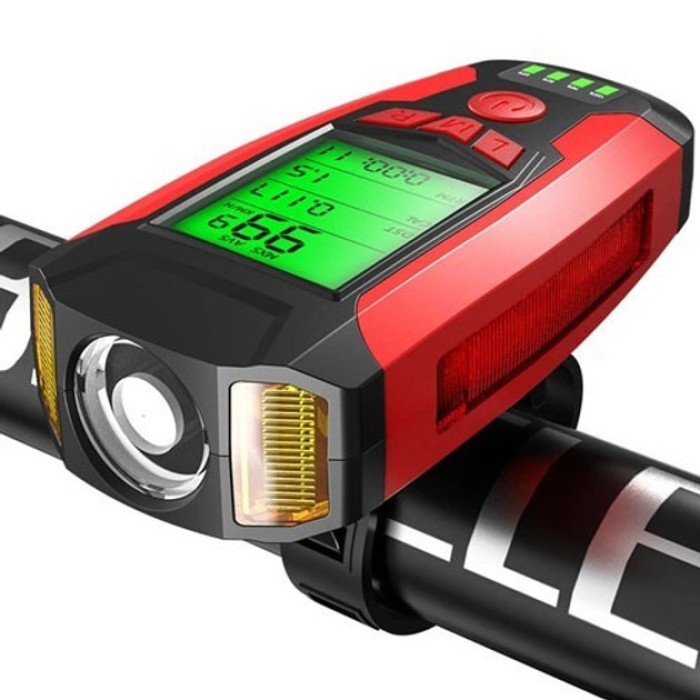 Ліхтар для велосипеда із зарядним пристроєм AS0808-XPG+2LED(yellow)+2COB(red), BE-871 який перезаряджається