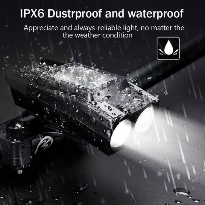 Водонепроникні світлодіодні фари для велосипеда BK-1920-2T6, Водостійкий велоліхтар VR-59
