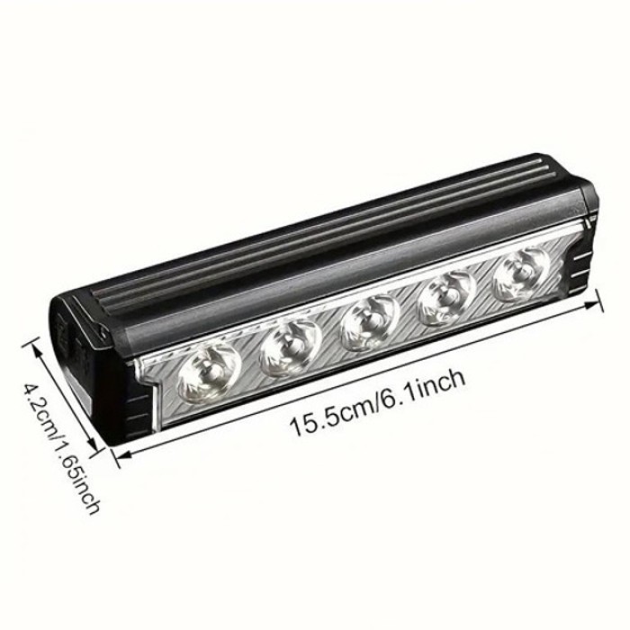 Велофара потужна FY-339B-5LED(white+yellow), Світлові сигнали для велосипеда, Фара led для велосипеда