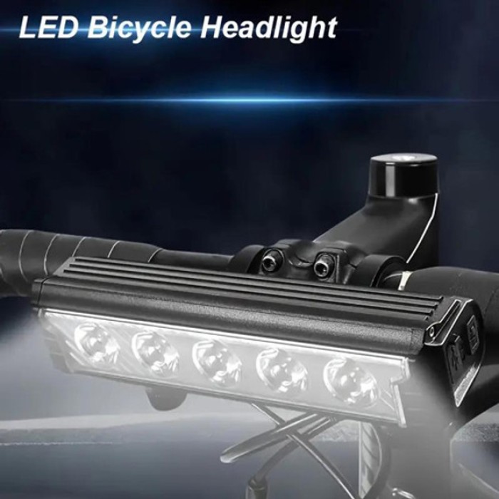 Велофара потужна FY-339B-5LED(white+yellow), Світлові сигнали для велосипеда, Фара led для велосипеда