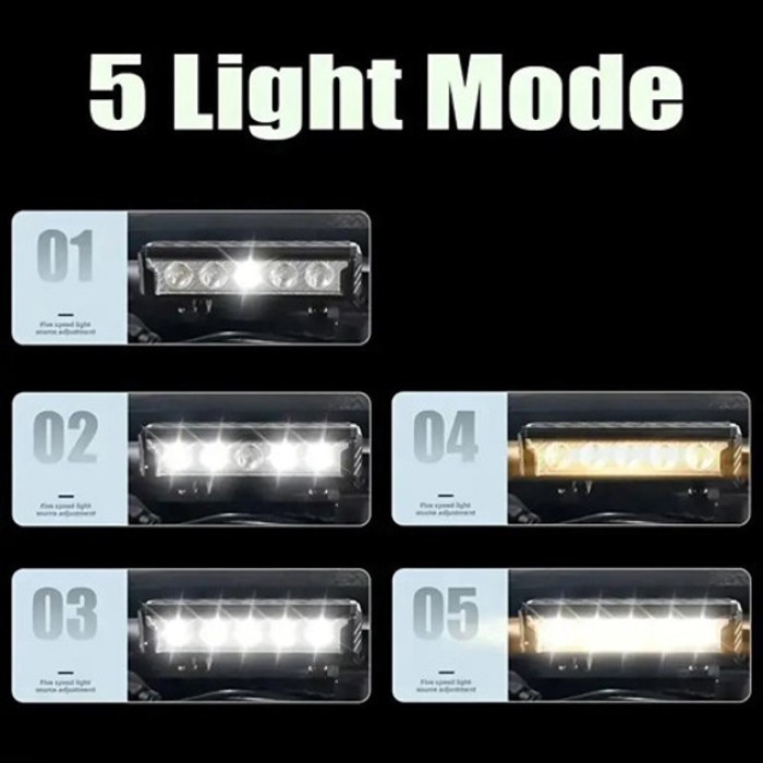 Водонепроникний велоліхтар FY-339B-5LED(white+yellow), Передня вело-фара для самоката YG-70