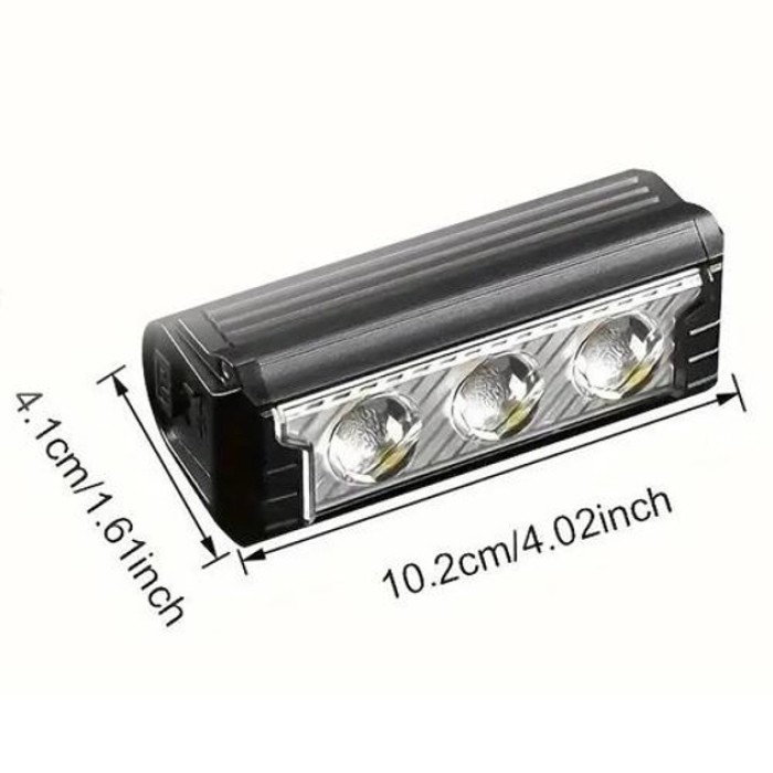 Велосипедне світло на кермо FY-339B-3LED(white+yellow), Ліхтар NL-394 велосипедний овальний