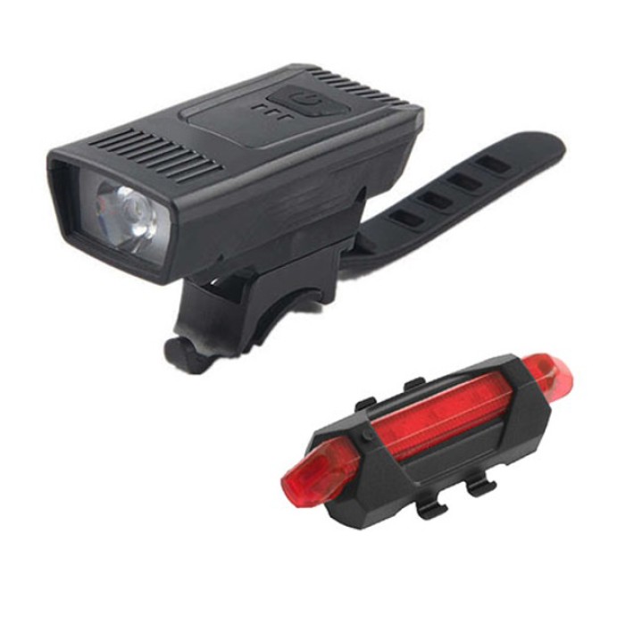 Велоліхтар акумуляторний комплект 1803-1-XPE + STOP-5LED, Велосипедне світло на кермо