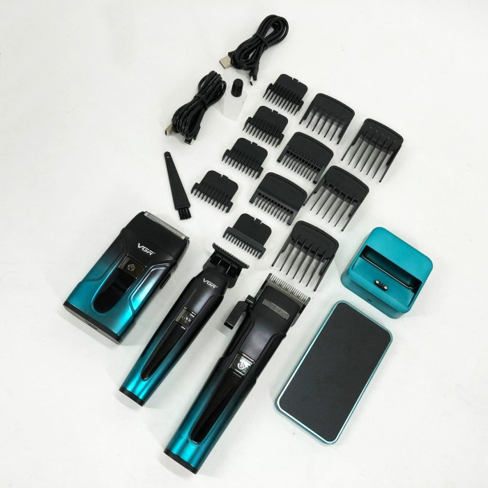 Машинка для стрижки з насадками бездротова VGR V-694, Перезаряджається набір для стрижки волосся WR-43