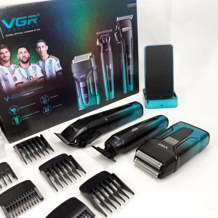 Машинка для стрижки з насадками бездротова VGR V-694, Перезаряджається набір для стрижки волосся WR-43
