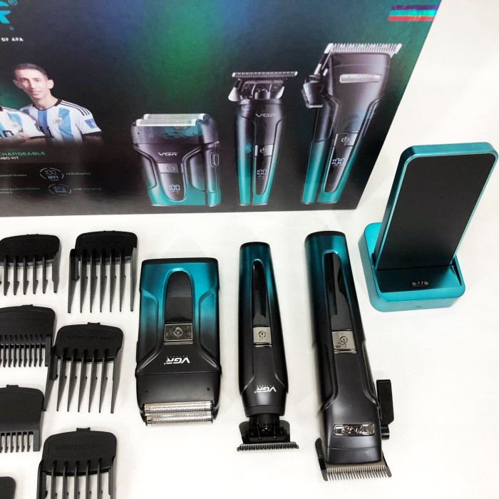 Машинка для стрижки з насадками бездротова VGR V-694, Перезаряджається набір для стрижки волосся WR-43