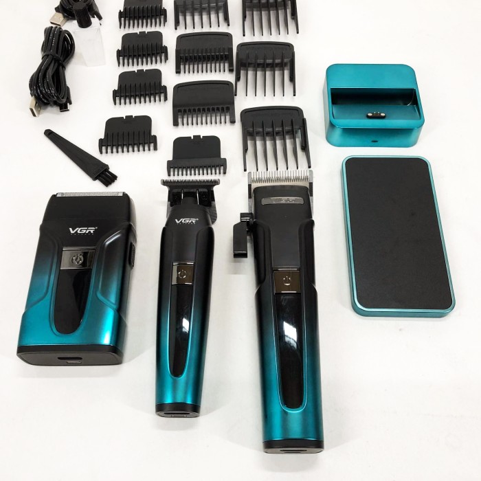 Машинка для стрижки з насадками бездротова VGR V-694, Перезаряджається набір для стрижки волосся WR-43