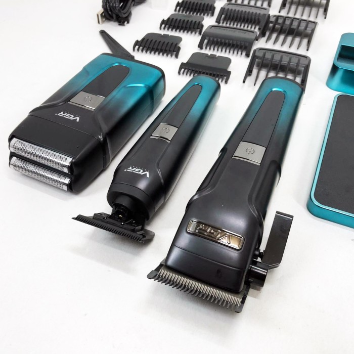 Професійний тример з насадками VGR V-694, Електрична машинка для стрижки потужна, Тример бездротовий TD-30