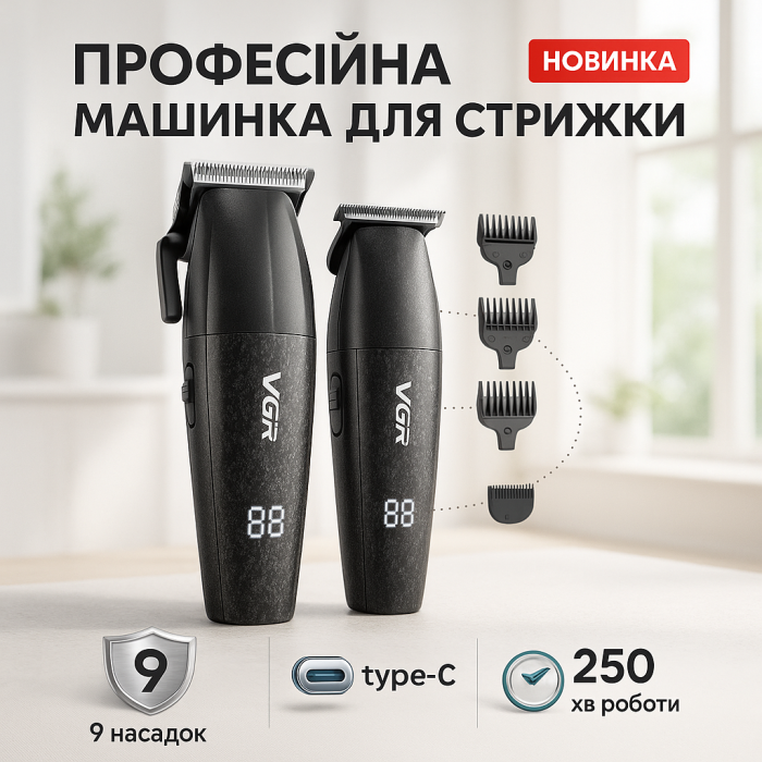 Машинка для окантовки акумуляторна, Тример для стрижки акумуляторний професійний Тример скронь JH-44