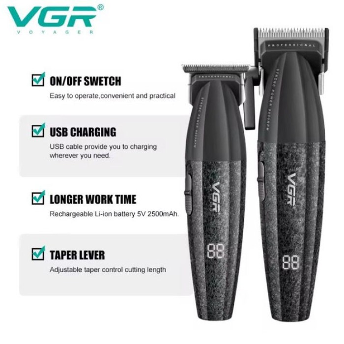 Професійна машинка для стрижки голови VGR V-640, Тример для тіла чоловічий топ, Тример BZ-670 для скронь