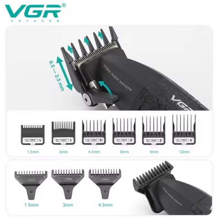Професійна машинка для стрижки голови VGR V-640, Тример для тіла чоловічий топ, Тример BZ-670 для скронь