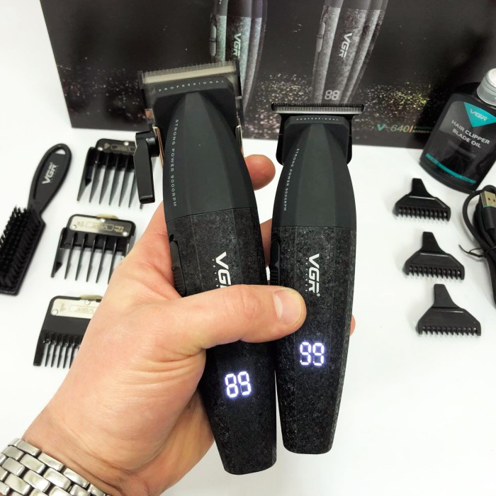 Професійна машинка для волосся VGR V-640, Універсальна машинка для стрижки голови та бороди YV-14