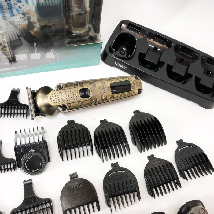 Набір для стрижки VGR 8 в 1 V-103, 19 насадок, Машинка для стрижки для дому, Машинка для стрижки чоловіча