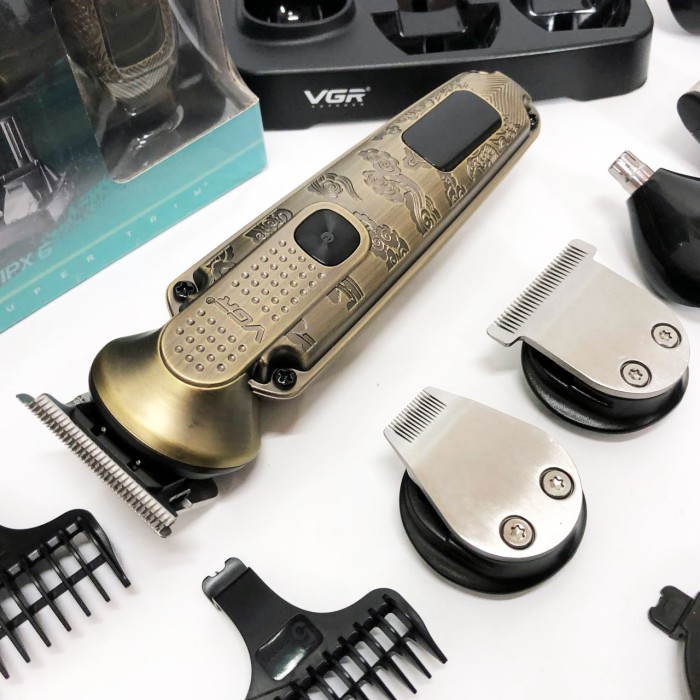 Машинка для стрижки посіченого волосся VGR 6 в 1 V-095, Водонепроникний тример для стрижки UV-20