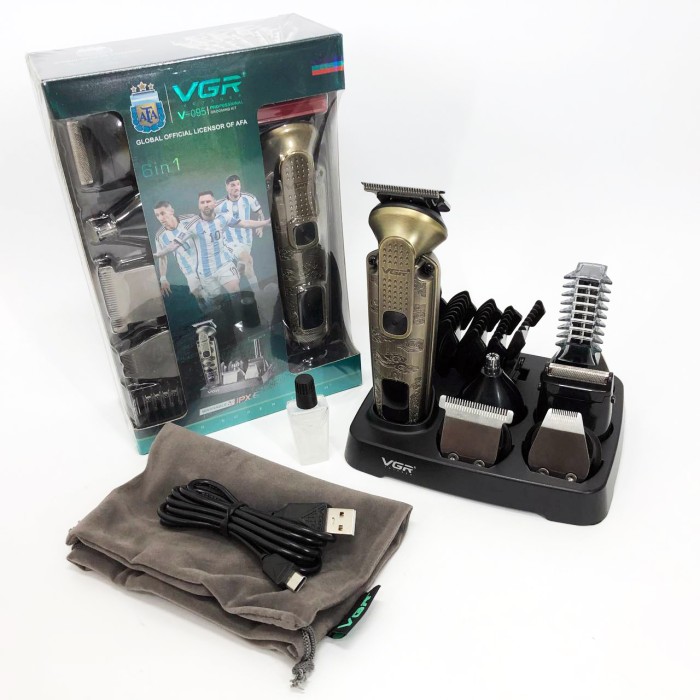Машинка для стрижки посіченого волосся VGR 6 в 1 V-095, Водонепроникний тример для стрижки UV-20