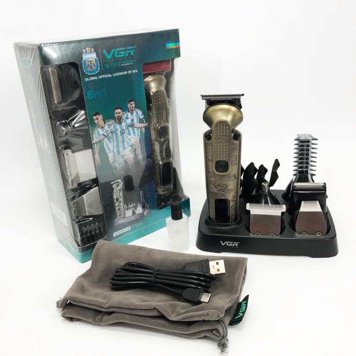 Машинка для стрижки посіченого волосся VGR 6 в 1 V-095, Водонепроникний тример для стрижки UV-20
