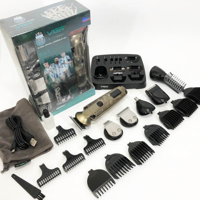 Машинка для стрижки посіченого волосся VGR 6 в 1 V-095, Водонепроникний тример для стрижки UV-20