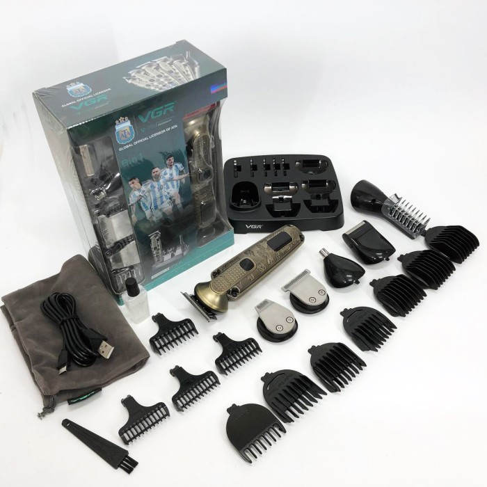 Тример бездротовий VGR 6 в 1 V-095, Машинка для стрижки з безліччю насадок, Хороший бездротовий тример FX-92
