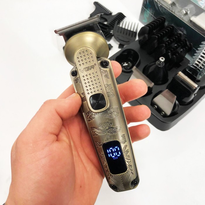 Тример бездротовий VGR 6 в 1 V-095, Машинка для стрижки з безліччю насадок, Хороший бездротовий тример FX-92