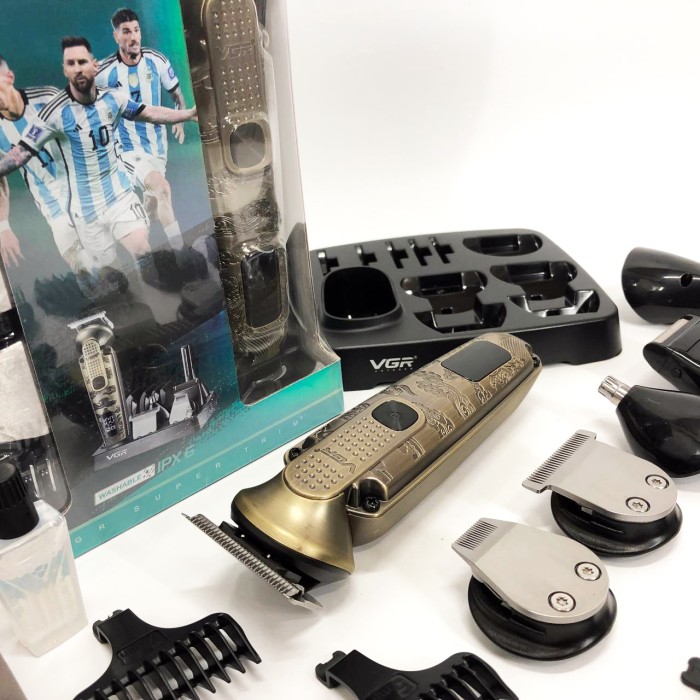 Тример бездротовий VGR 6 в 1 V-095, Машинка для стрижки з безліччю насадок, Хороший бездротовий тример FX-92