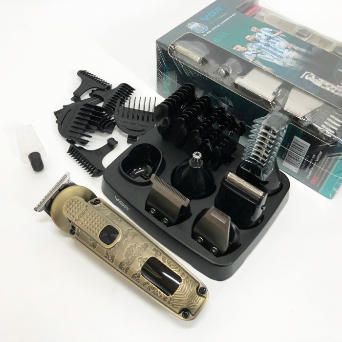Тример бездротовий VGR 6 в 1 V-095, Машинка для стрижки з безліччю насадок, Хороший бездротовий тример FX-92