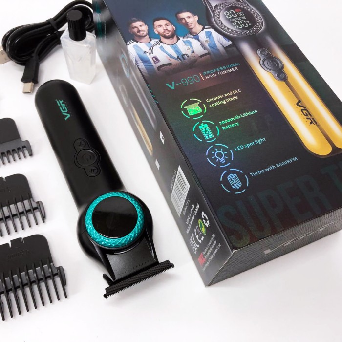 Тример для стрижки акумуляторний професійний VGR, Чоловічий тример для окантовки скронь OX-40