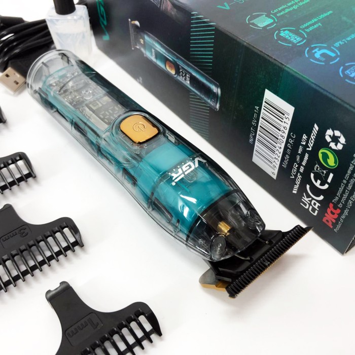 Акумуляторна машинка для стрижки волосся з насадками VGR, Тример для стрижки волосся потужний LA-75