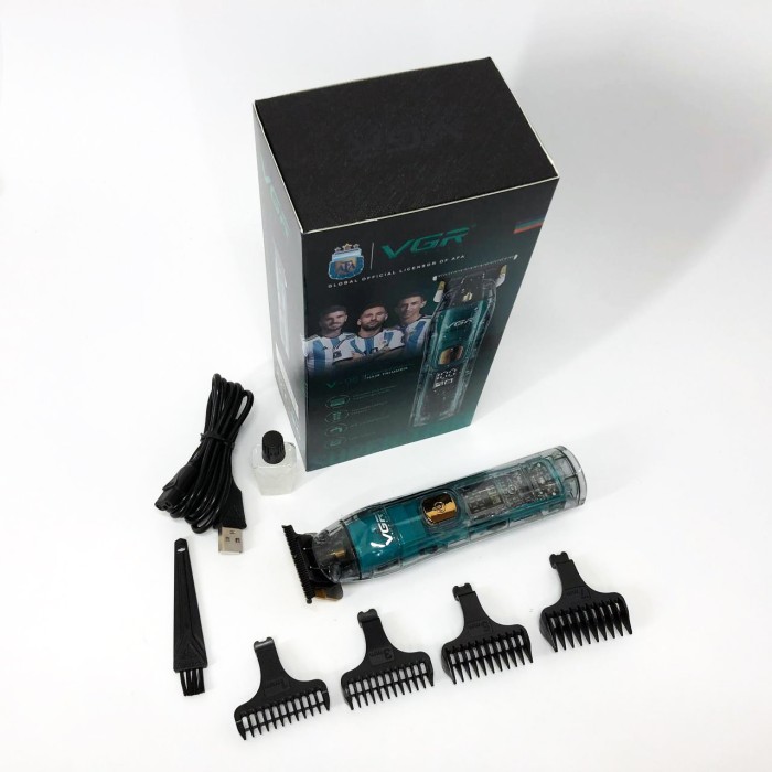 Акумуляторна машинка для стрижки волосся з насадками VGR, Тример для стрижки волосся потужний LA-75