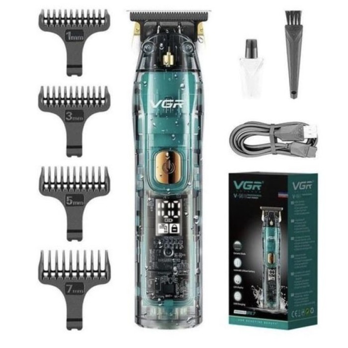 Акумуляторна машинка для стрижки волосся з насадками VGR, Тример для стрижки волосся потужний LA-75
