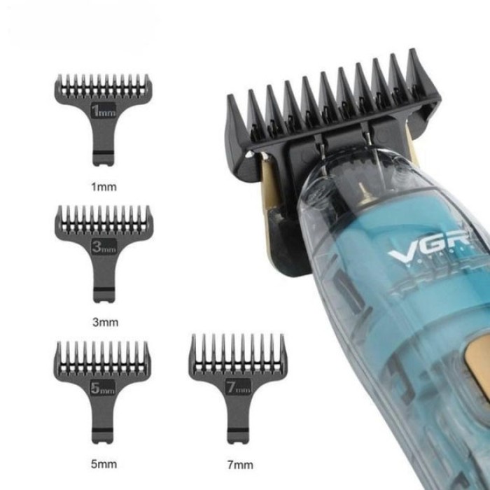 Акумуляторна машинка для стрижки волосся з насадками VGR, Тример для стрижки волосся потужний LA-75
