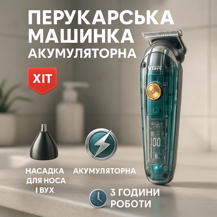 Машинка для стрижки волосся для професіоналів VGR V-949 Практична машинка стрижки волосся RW-95