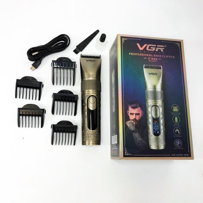 Машинка для стрижки з додатковими насадками VGR V-659, Електрична машинка з насадкою для бороди UD-81