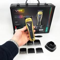 Машинка для стрижки VGR V-015 акумуляторна бездротова професійна KZ-115 6 насадок
