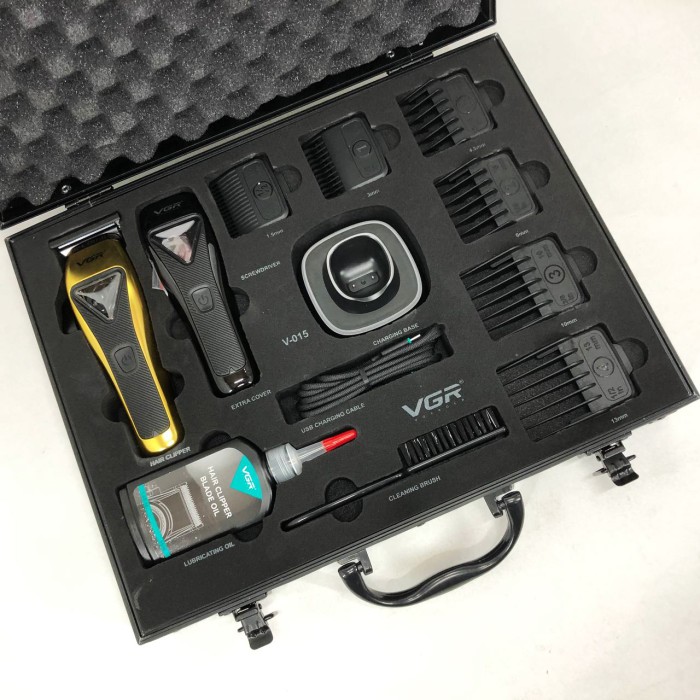 Професійний тример з насадками VGR, Акумуляторна машинка для стрижки волосся з насадками PV-85