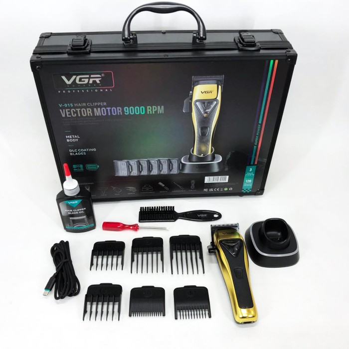 Професійний тример з насадками VGR, Акумуляторна машинка для стрижки волосся з насадками PV-85