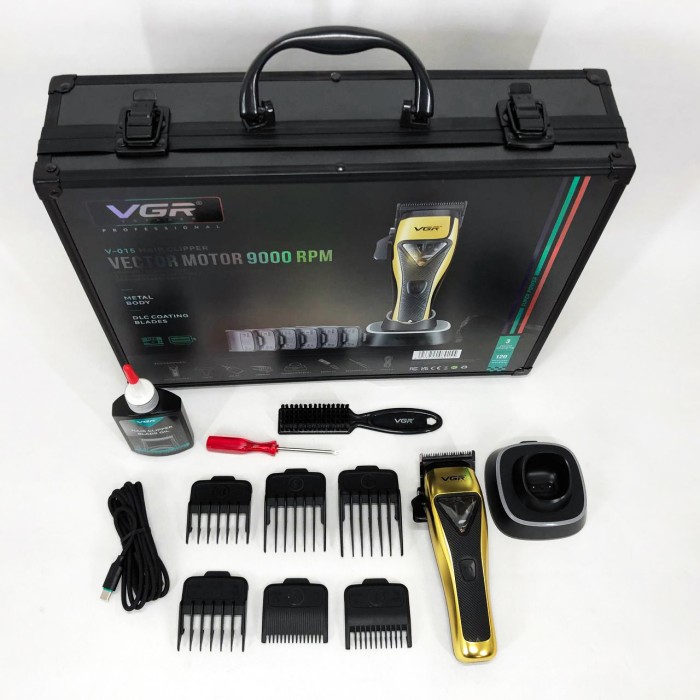 Професійний тример з насадками VGR, Акумуляторна машинка для стрижки волосся з насадками PV-85