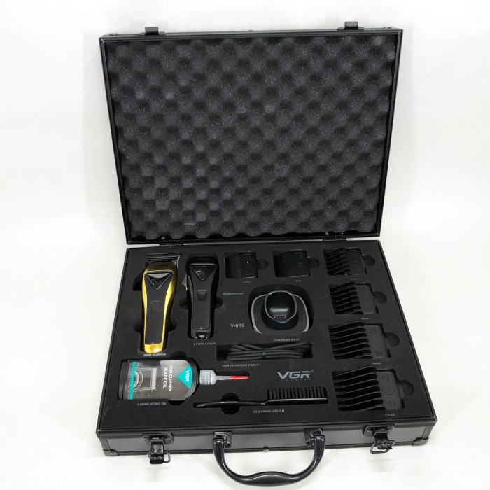 Професійний тример з насадками VGR, Акумуляторна машинка для стрижки волосся з насадками PV-85