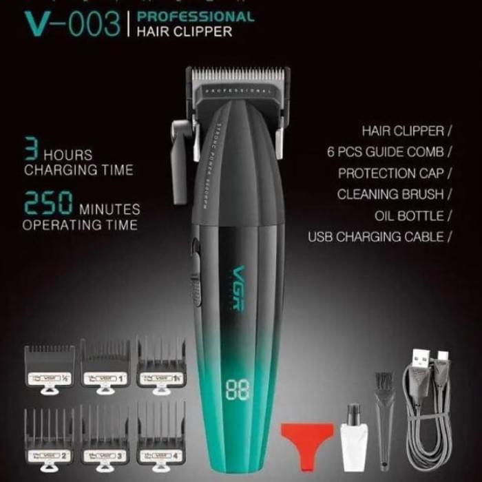 Машинка для стрижки волосся акумуляторна Professional Turbo з різними насадками HW-249 VGR V-003