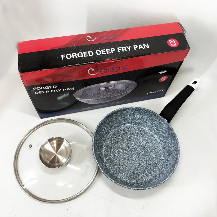 Сковорода з антипригарним покриттям внутрішньої поверхні Unique UN-5171 24 см, Сковорода з товстим дном BQ-99