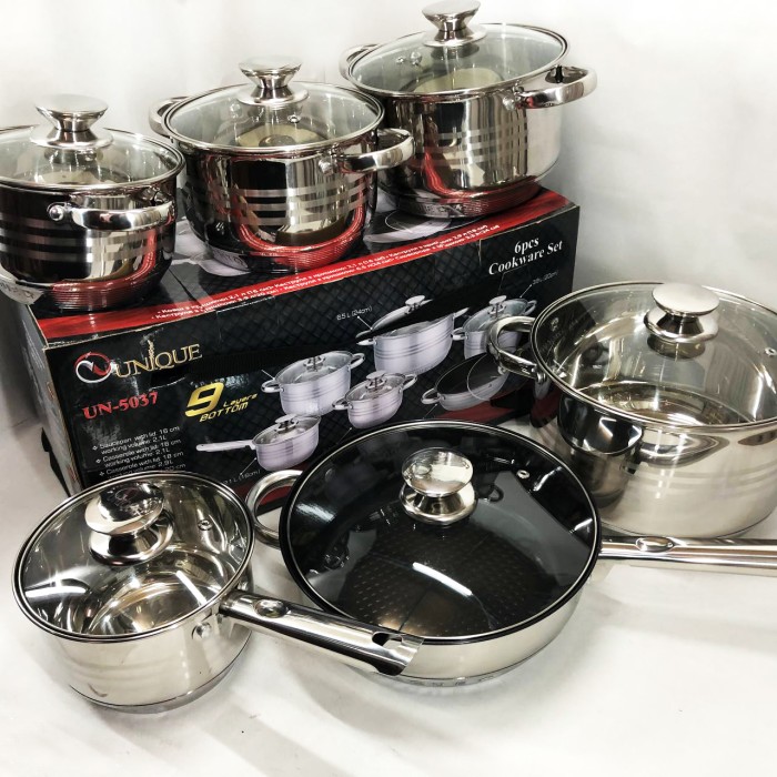 Гарний набір каструль з антипригарним покриттям UNIQUE, Набір каструль з антипригарним покриттям OF-52