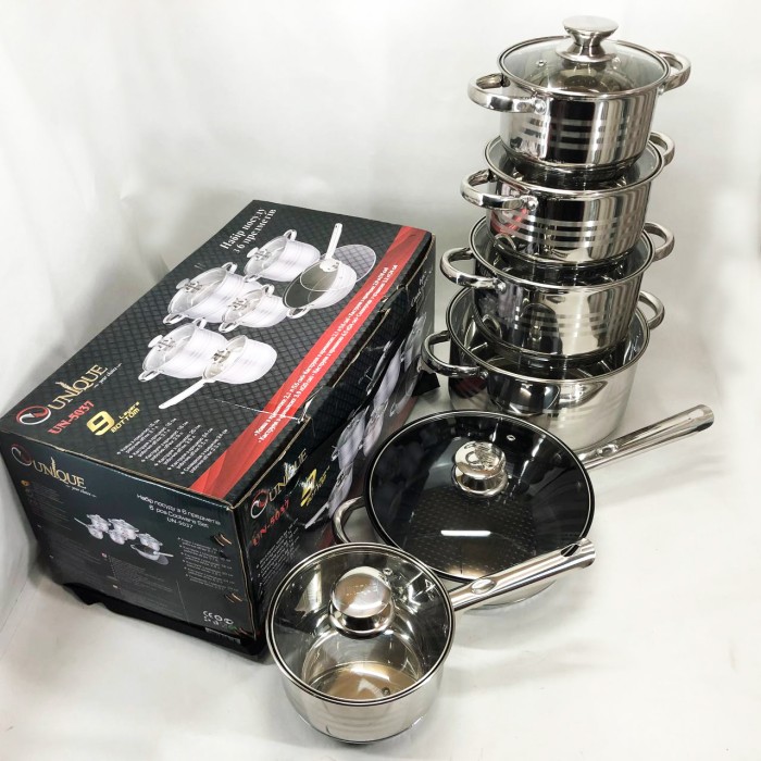 Гарний набір каструль з антипригарним покриттям UNIQUE, Набір каструль з антипригарним покриттям OF-52