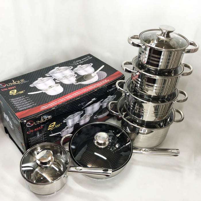 Гарний набір каструль з антипригарним покриттям UNIQUE, Набір каструль з антипригарним покриттям OF-52