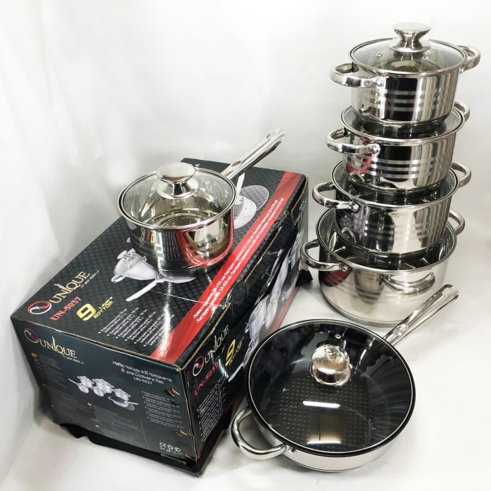 Гарний набір каструль з антипригарним покриттям UNIQUE, Набір каструль з антипригарним покриттям OF-52