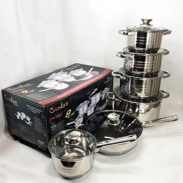 Гарний набір каструль з антипригарним покриттям UNIQUE, Набір каструль з антипригарним покриттям OF-52