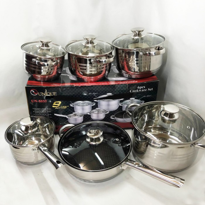 Гарний набір каструль з антипригарним покриттям UNIQUE, Набір каструль з антипригарним покриттям OF-52