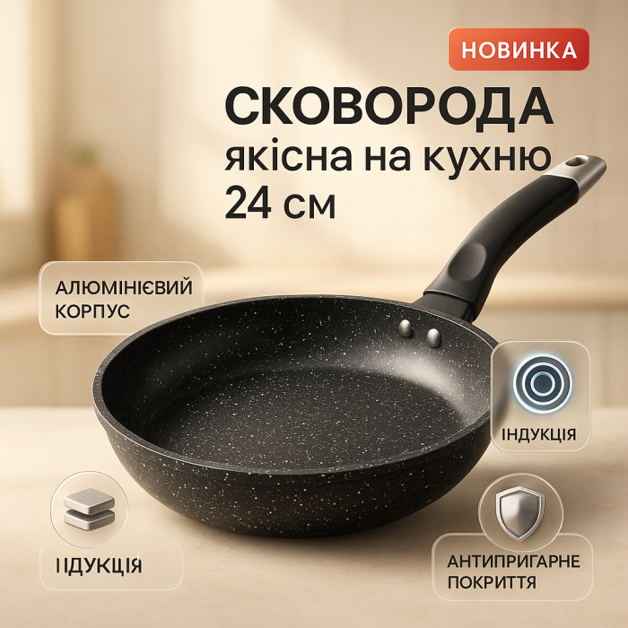 Сковорода з антипригарним покриттям внутрішньої поверхні, Сковорода для готування на індукційній плиті SD-67