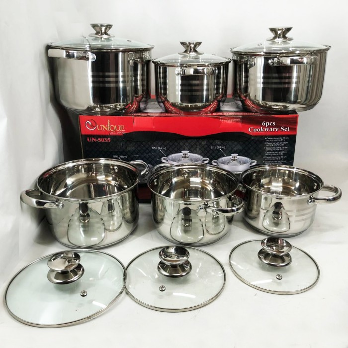 Набір каструль для електронної плити UNIQUE, Набір каструль з антипригарним покриттям OQ-55