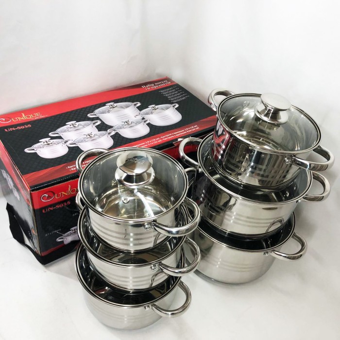 Набір каструль для електронної плити UNIQUE, Набір каструль з антипригарним покриттям OQ-55